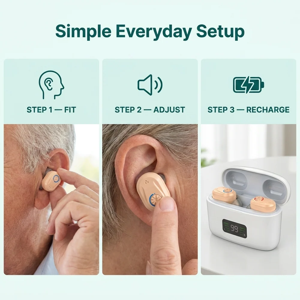 Three steps: Step 1 Fit, Step 2 Adjust, Step 3 Recharge
